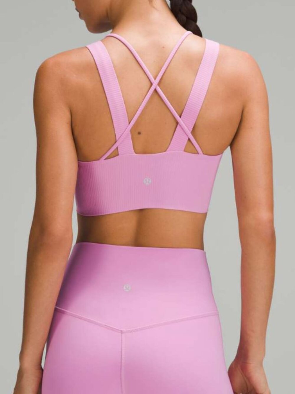 Lululemon Like a Cloud Longline Ribbed Bra D/DD Cups - Dahlia Mauve - Picture 2 of 4